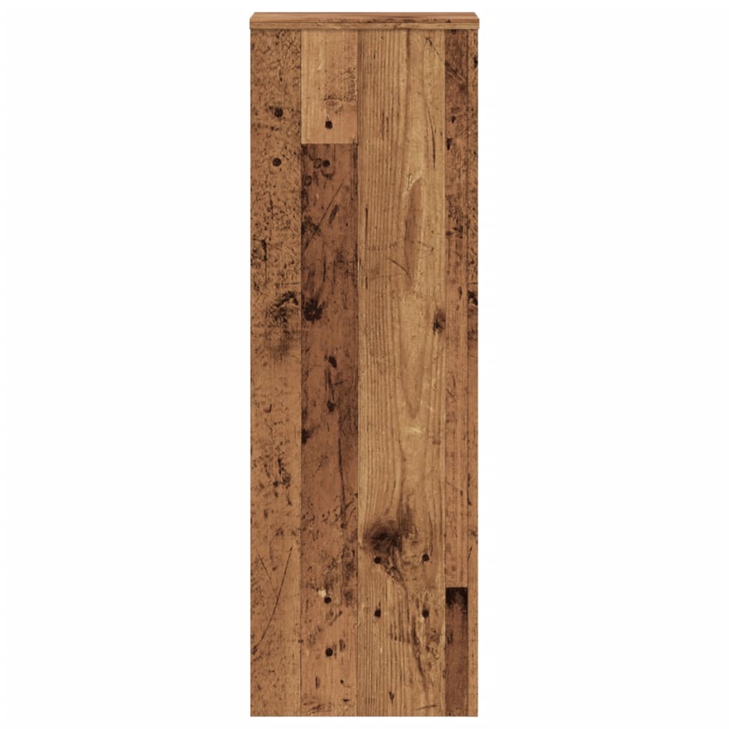 vidaXL Plantenstandaard 33x33x100 cm bewerkt hout oud houtkleurig