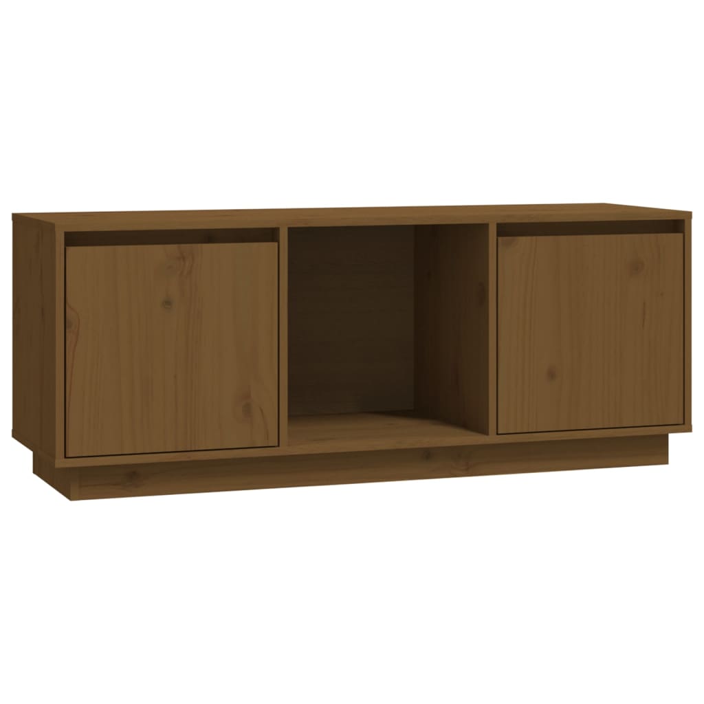vidaXL Tv-meubel 110,5x35x44 cm massief grenenhout honingbruin