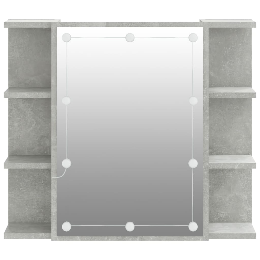 vidaXL Spiegelkast met LED-verlichting 70x16,5x60 cm betongrijs