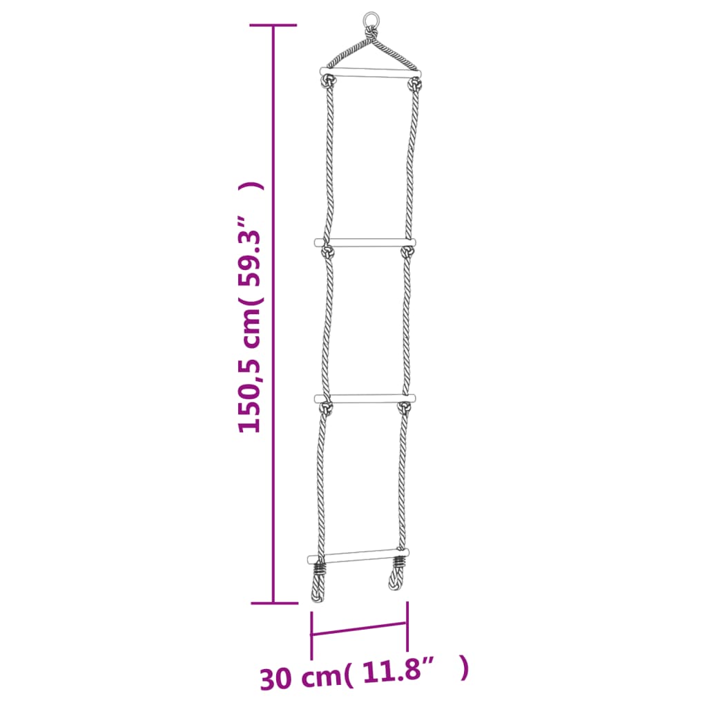 vidaXL Schommelzitje en touwladder 37x15 cm PE blauw