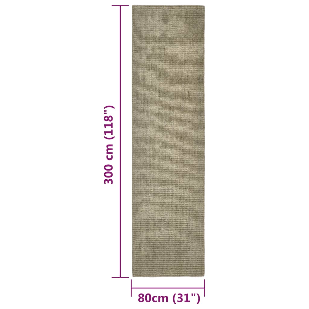 vidaXL Sisalmat voor krabpaal 80x300 cm taupe