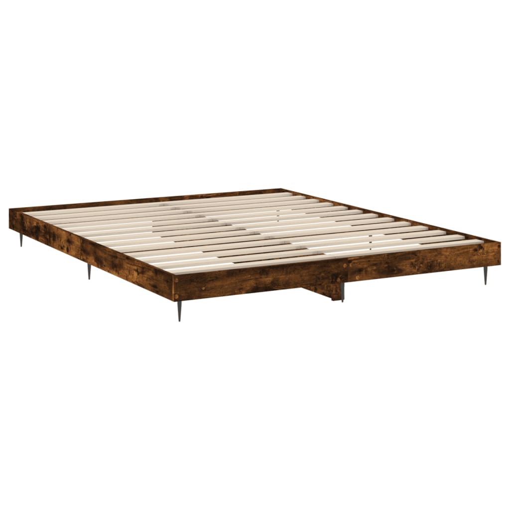 vidaXL Bedframe zonder matras hout gerookt eikenkleurig 150x200 cm