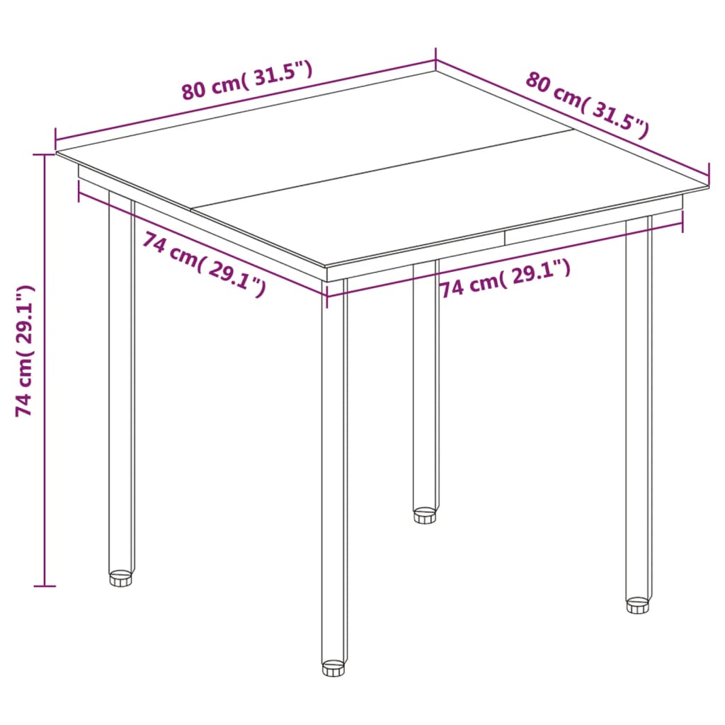 vidaXL 5-delige Tuinset met kussens poly rattan en glas