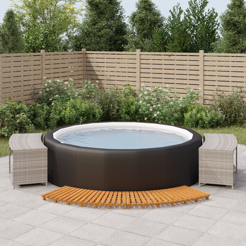 Hottub-opstap 50x50x50,5 cm poly rattan&massief acaciahout