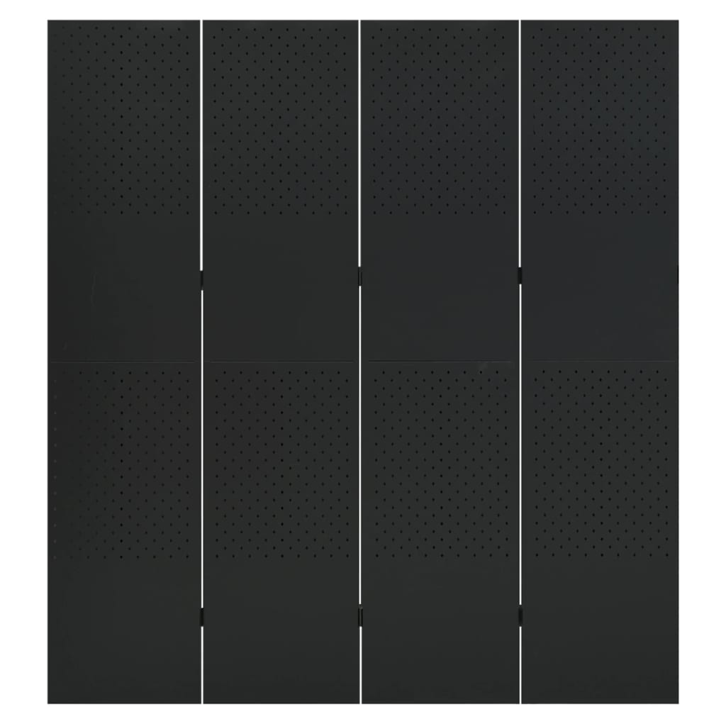 vidaXL Kamerschermen 2 st met 4 panelen 160x180 cm staal zwart