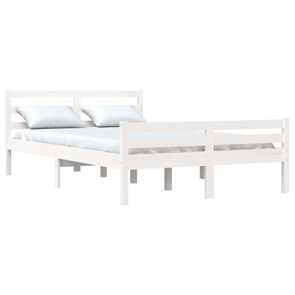 vidaXL Bedframe massief hout wit 140x190 cm