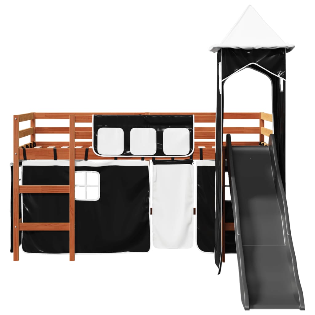 Kinderhoogslaper met ladder 80x200 cm massief Kinderhoogslaper met ladder 80x200 cm massief