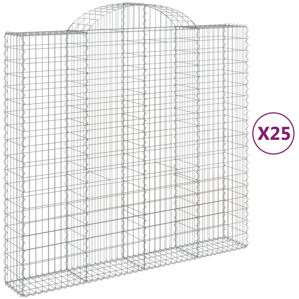 vidaXL Schanskorven 25 st gewelfd 200x50x180/200 cm ijzer