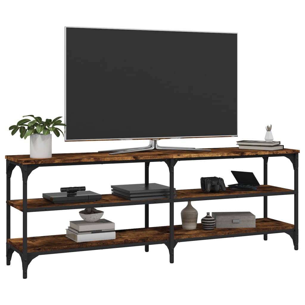 vidaXL Tv-meubel 140x30x50 cm bewerkt hout gerookt eikenkleurig