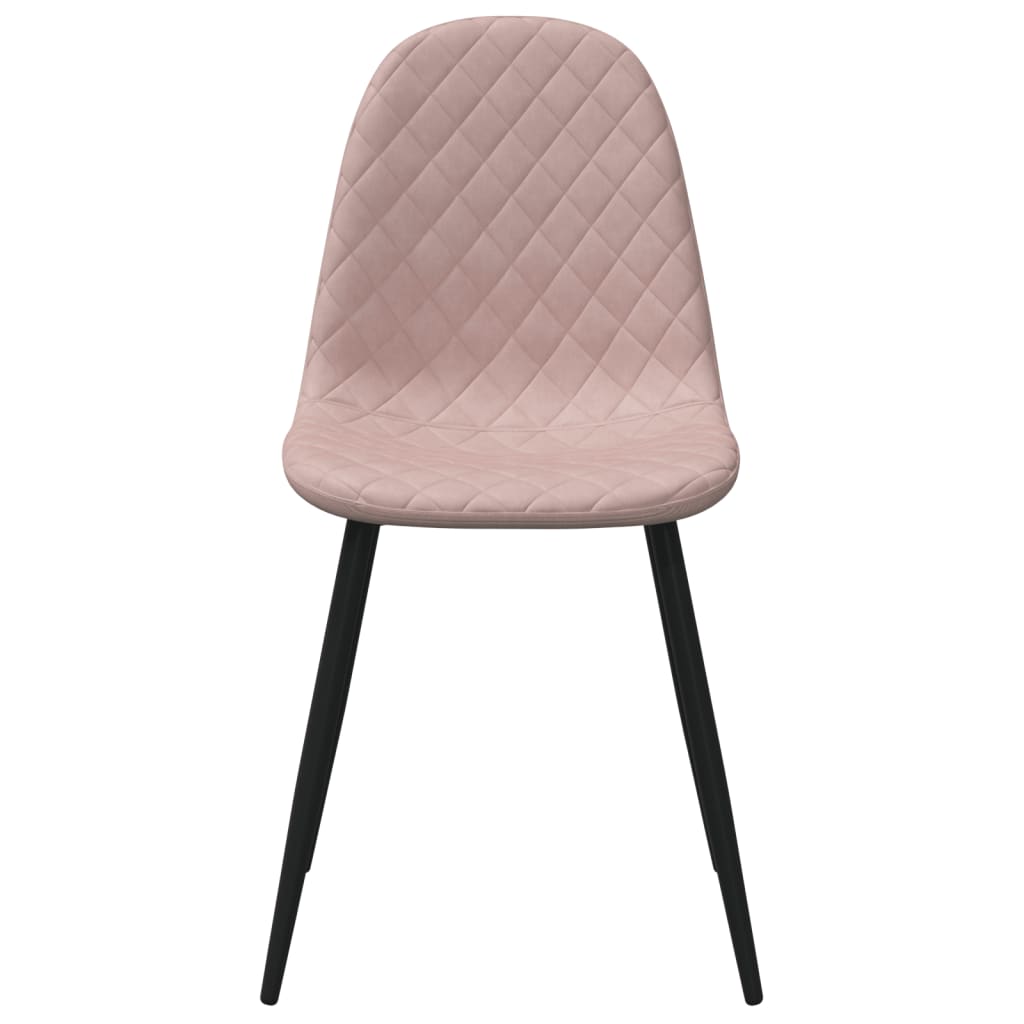 vidaXL Eetkamerstoelen 6 st fluweel roze