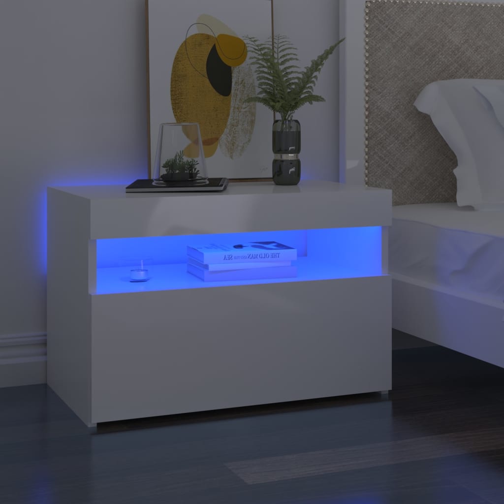 vidaXL Tv-meubelen 2 st met LED-verlichting 60x35x40 cm hoogglans wit