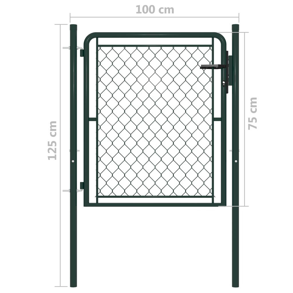 vidaXL Poort 100x75 cm staal groen