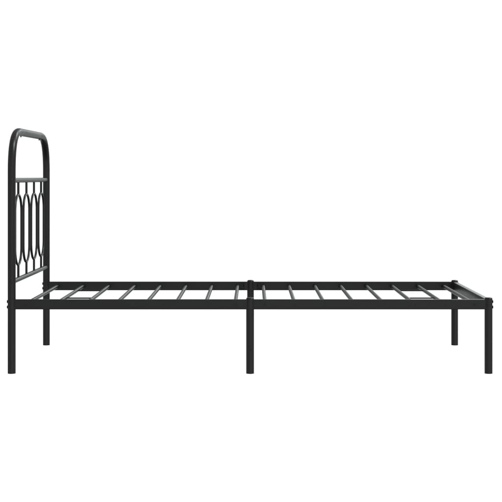 vidaXL Bedframe met hoofdbord metaal zwart 90x190 cm