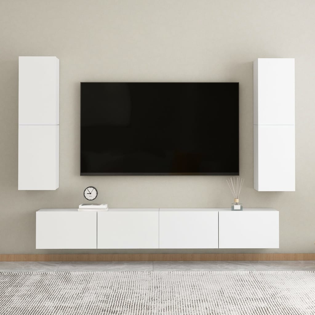 vidaXL Tv-meubels 2 st 30,5x30x110 cm bewerkt hout wit