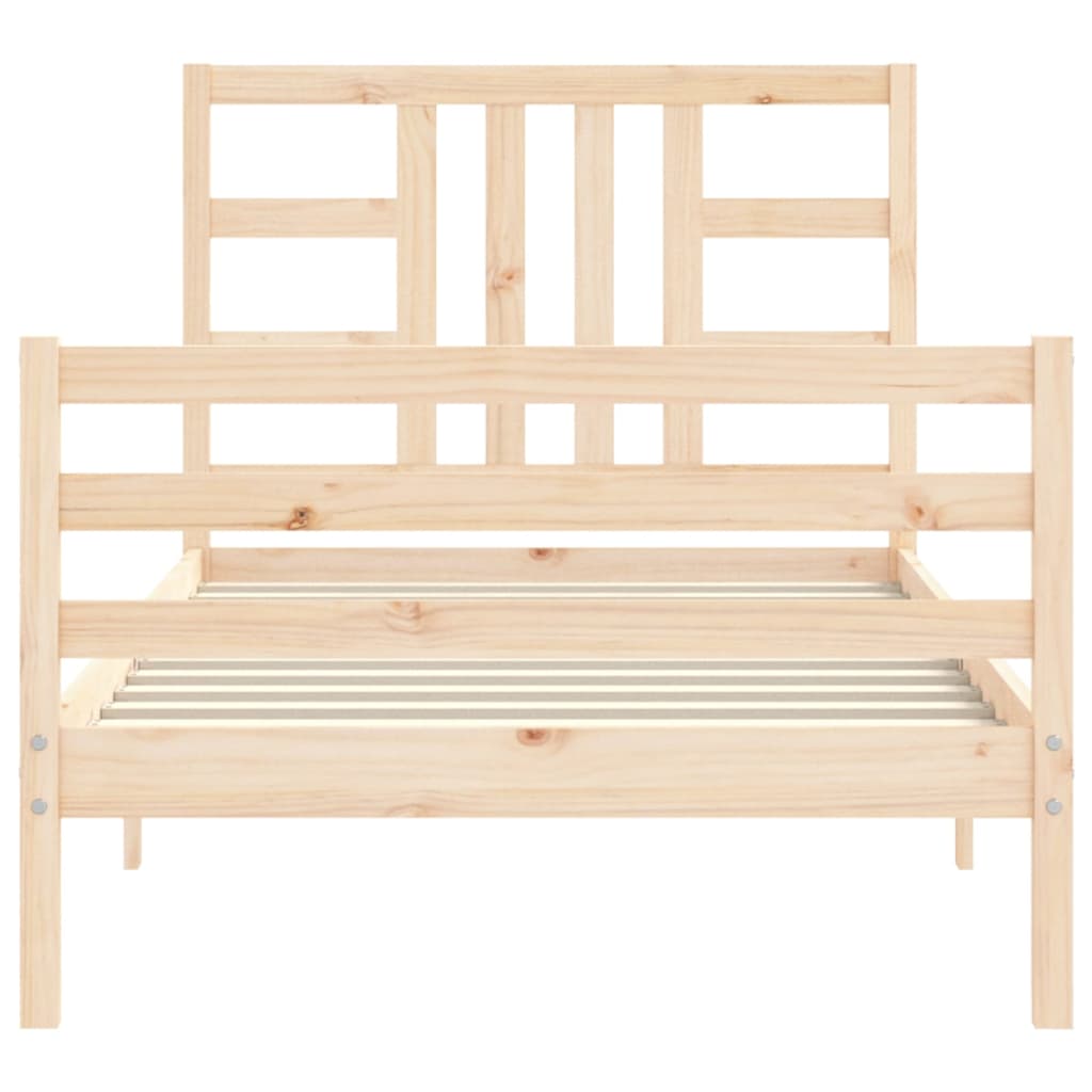 vidaXL Bedframe met hoofdbord massief hout