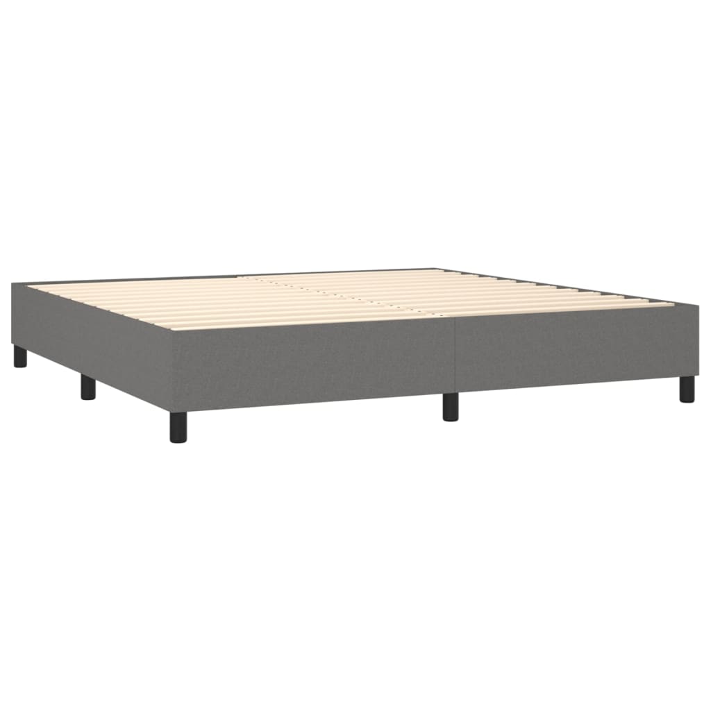 vidaXL Boxspring met matras stof donkergrijs 200x200 cm