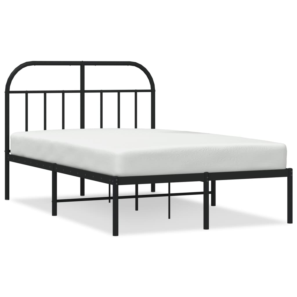 vidaXL Bedframe met hoofdbord metaal zwart 120x190 cm