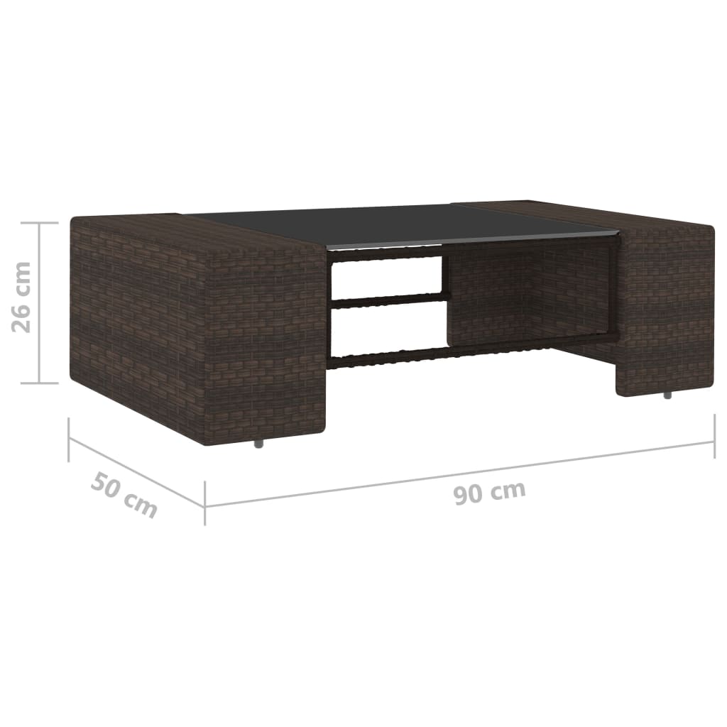 vidaXL 2-delige Loungeset poly rattan bruin