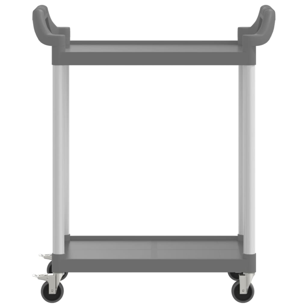 vidaXL Trolley 2-laags 81x41x92 cm aluminium grijs