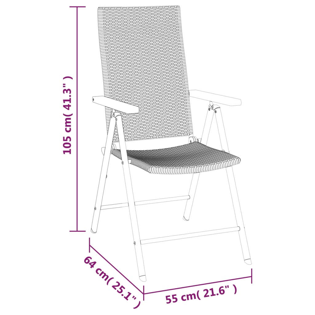 vidaXL 5-delige Tuinset poly rattan zwart en bruin