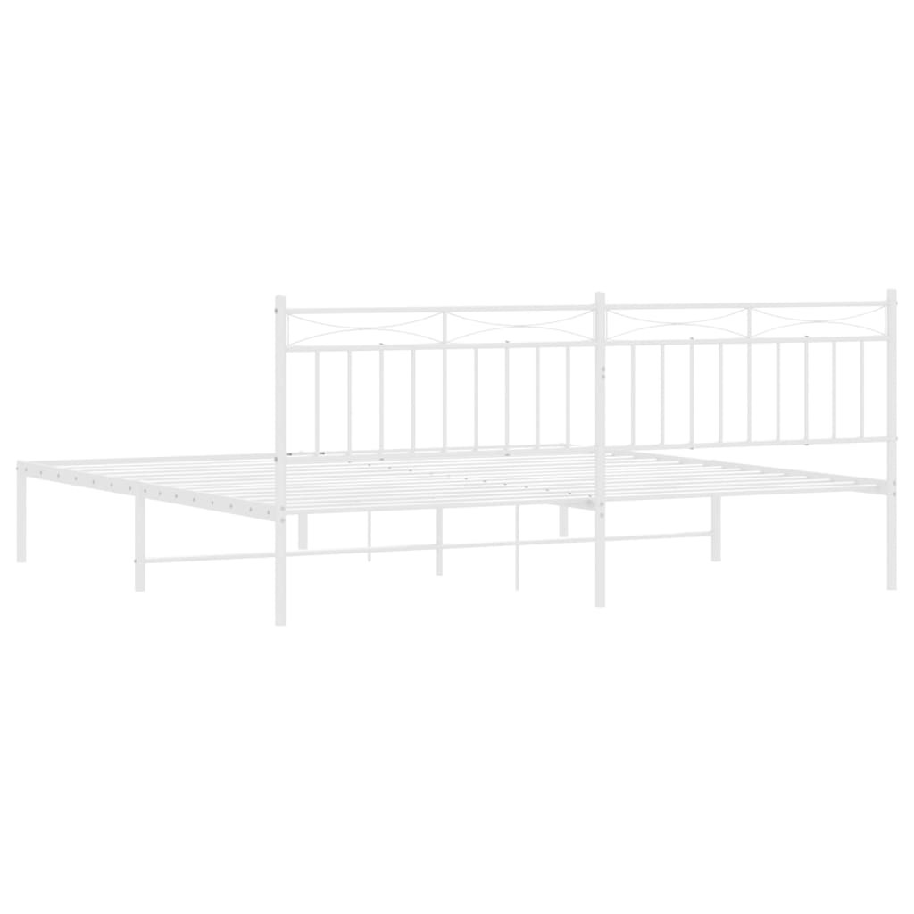 vidaXL Bedframe met hoofdbord metaal wit 200x200 cm