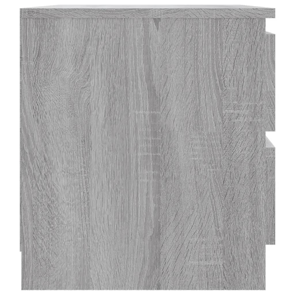 vidaXL Nachtkastje 50x39x43,5 cm bewerkt hout grijs sonoma eikenkleur