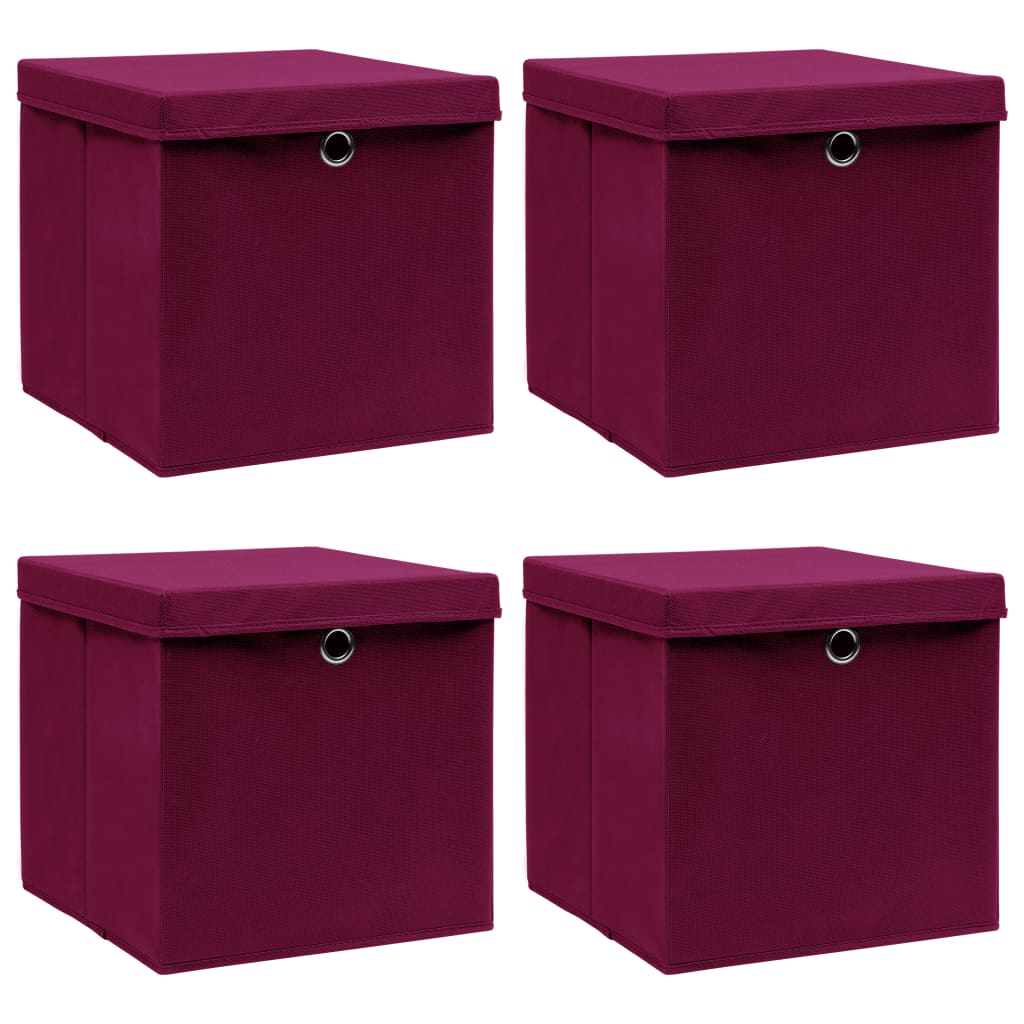 Prolenta Premium - Opbergboxen 4 st 32x32x32 cm stof crèmekleurig