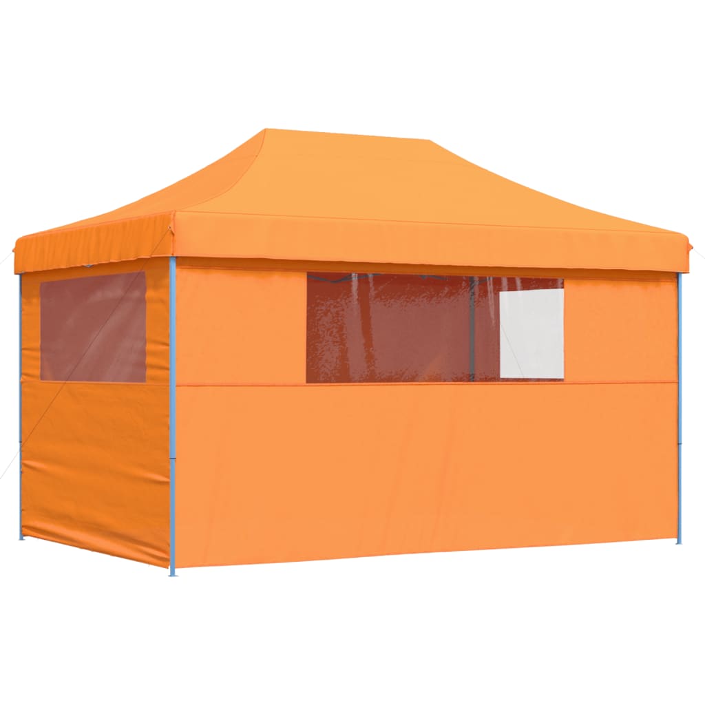 vidaXL Partytent inklapbaar pop-up met 4 zijwanden oranje