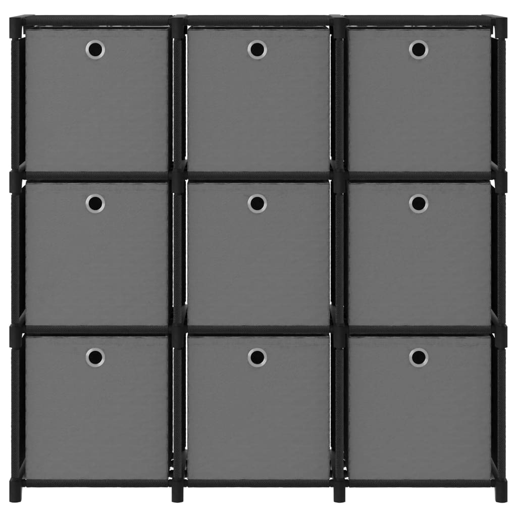 vidaXL Kast met 9 vakken met boxen 103x30x107,5 cm stof zwart