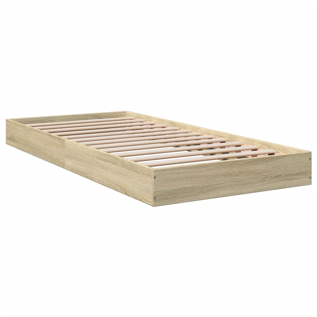 vidaXL Bedframe zonder matras hout sonoma eikenkleurig 75x190 cm