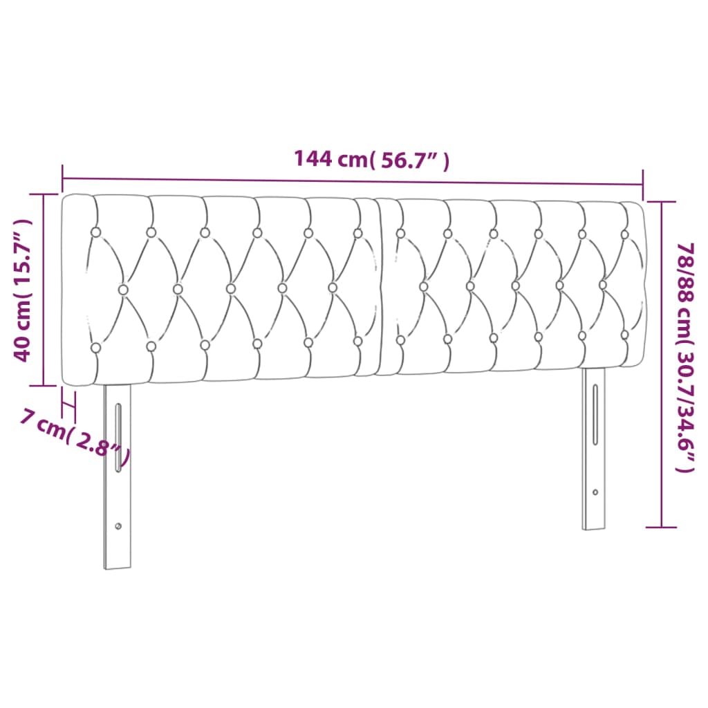 vidaXL Hoofdborden 2 st 72x7x78/88 cm fluweel zwart