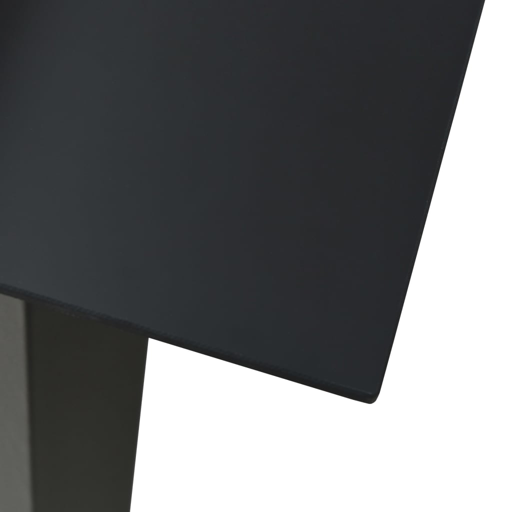 vidaXL Tuintafel 150x80x74 cm staal en glas zwart