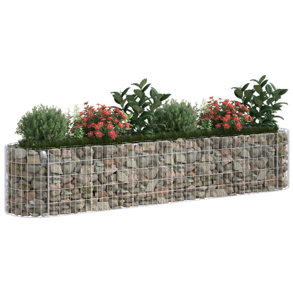 vidaXL Gabion plantenbak verhoogd 260x50x50 cm gegalvaniseerd ijzer