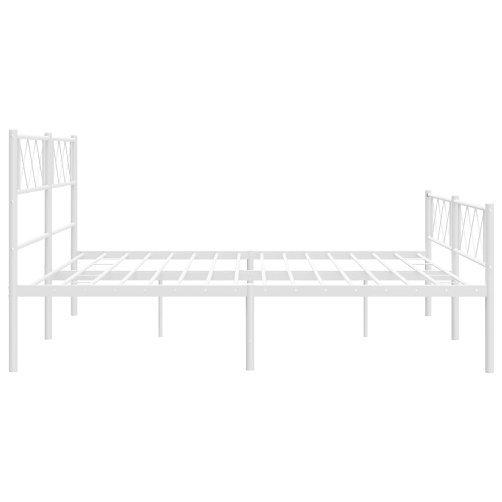 vidaXL Bedframe met hoofd- en voeteneinde metaal wit 180x200 cm