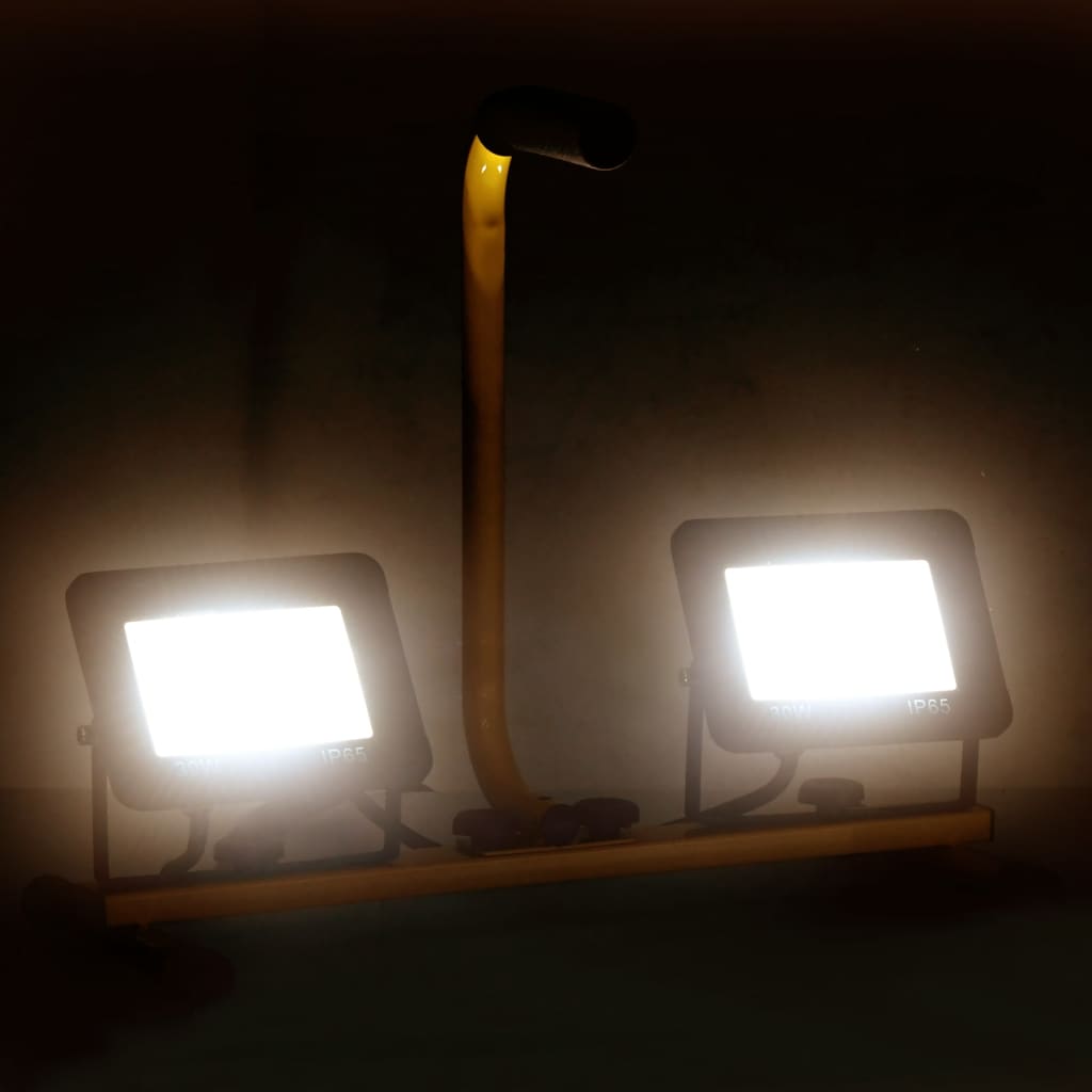 vidaXL Spotlight met handvat LED 2x30 W warmwit