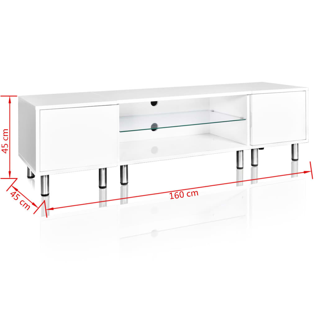 LED hoogglans TV meubel 160 cm (wit)