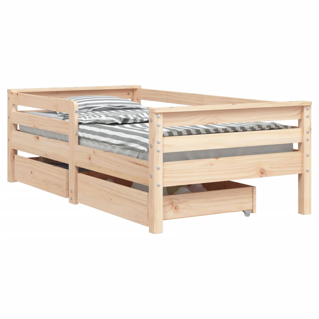 vidaXL Kinderbedframe met lades 70x140 cm massief grenenhout