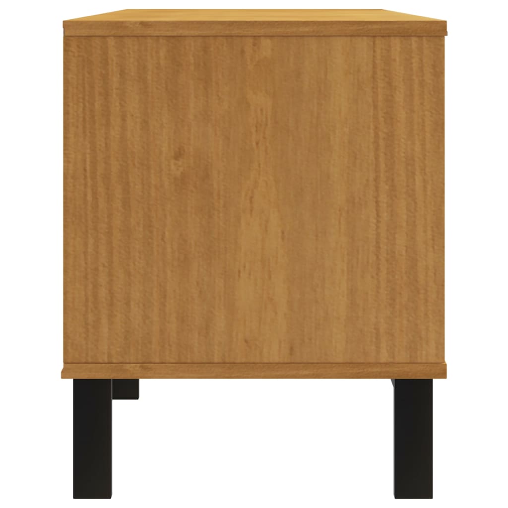 vidaXL TV-meubel met glazen deur FLAM 158x40x50 cm massief grenenhout