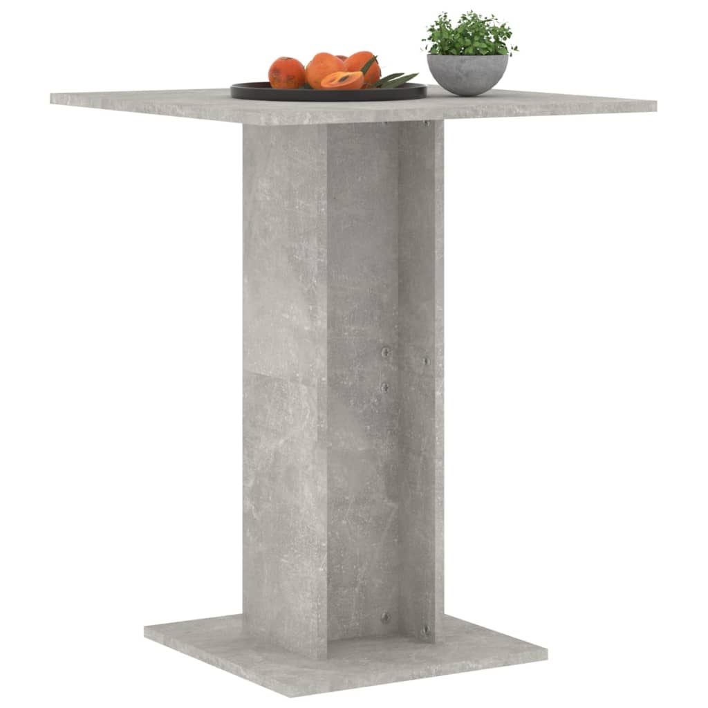 vidaXL Bistrotafel 60x60x75 cm bewerkt hout betongrijs