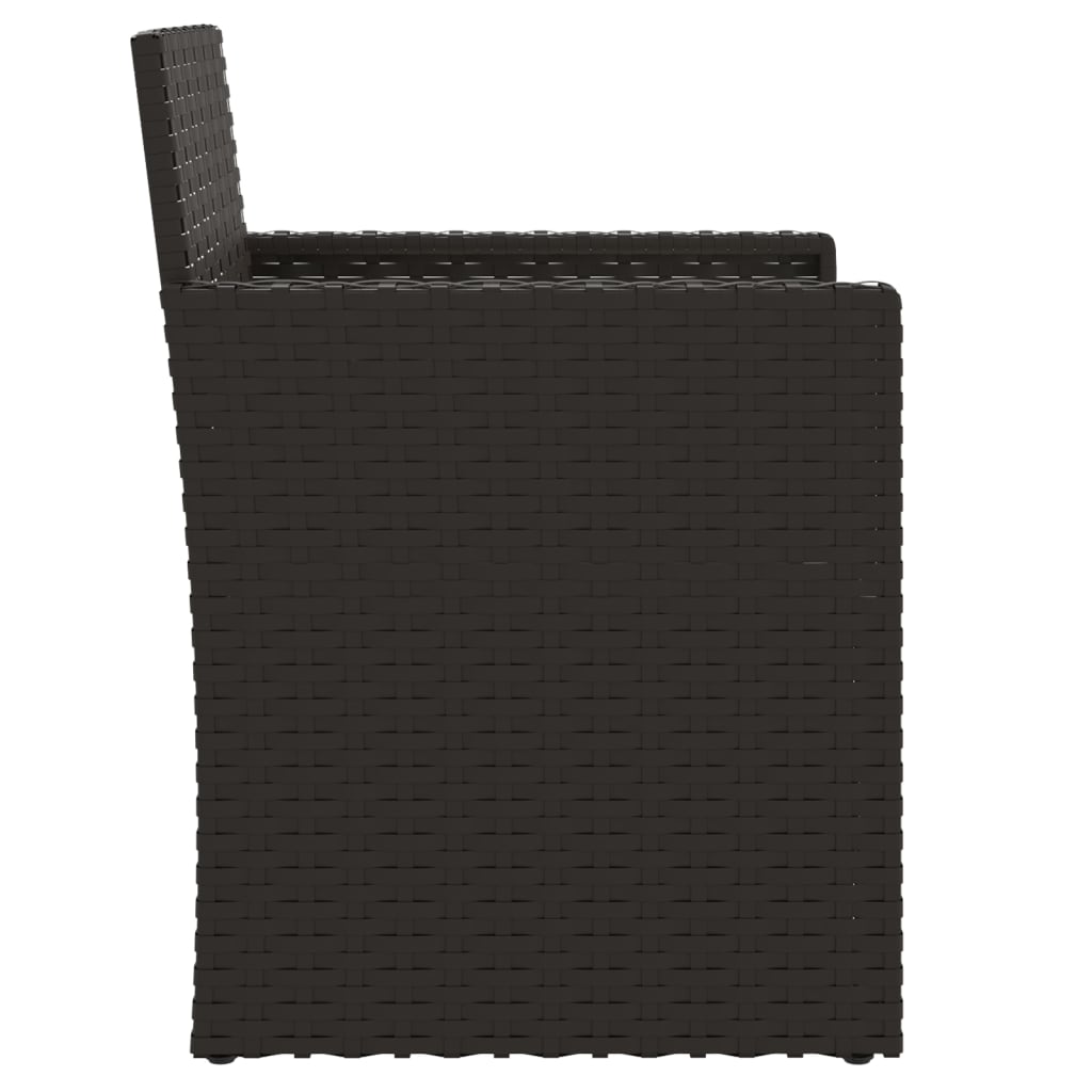 vidaXL 3-delige Loungeset met kussens poly rattan zwart