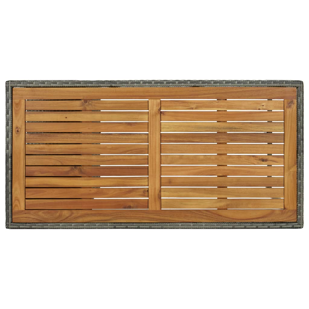 vidaXL Bartafel met opbergrek 120x60x110 cm poly rattan grijs