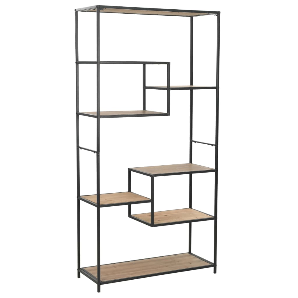 vidaXL Boekenkast 90,5x35x180 cm massief vurenhout en staal