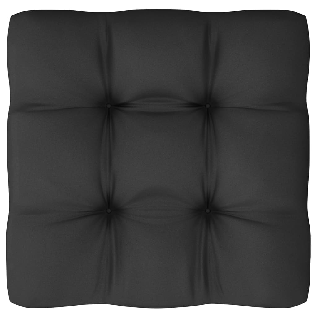 vidaXL 6-delige Loungeset met kussens massief grenenhout zwart