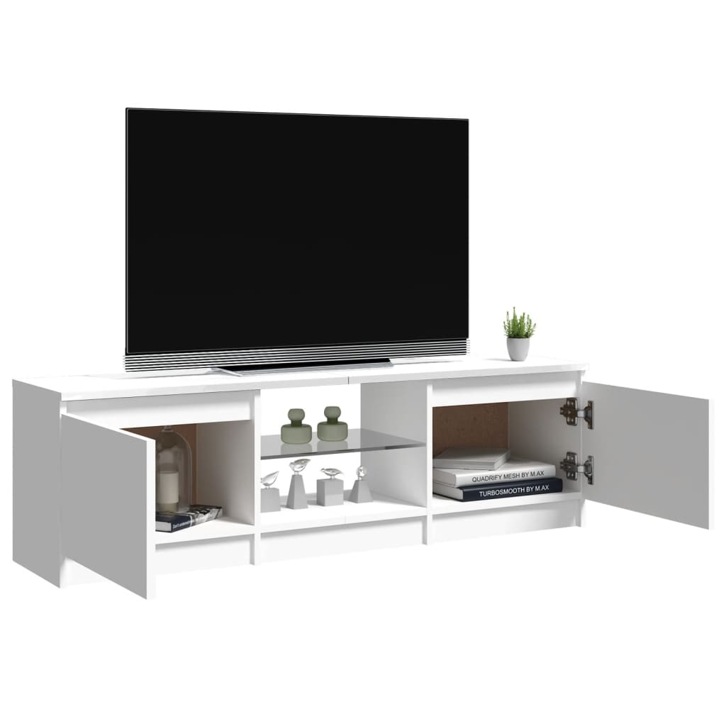vidaXL Tv-meubel met LED-verlichting 120x30x35,5 cm hoogglans wit