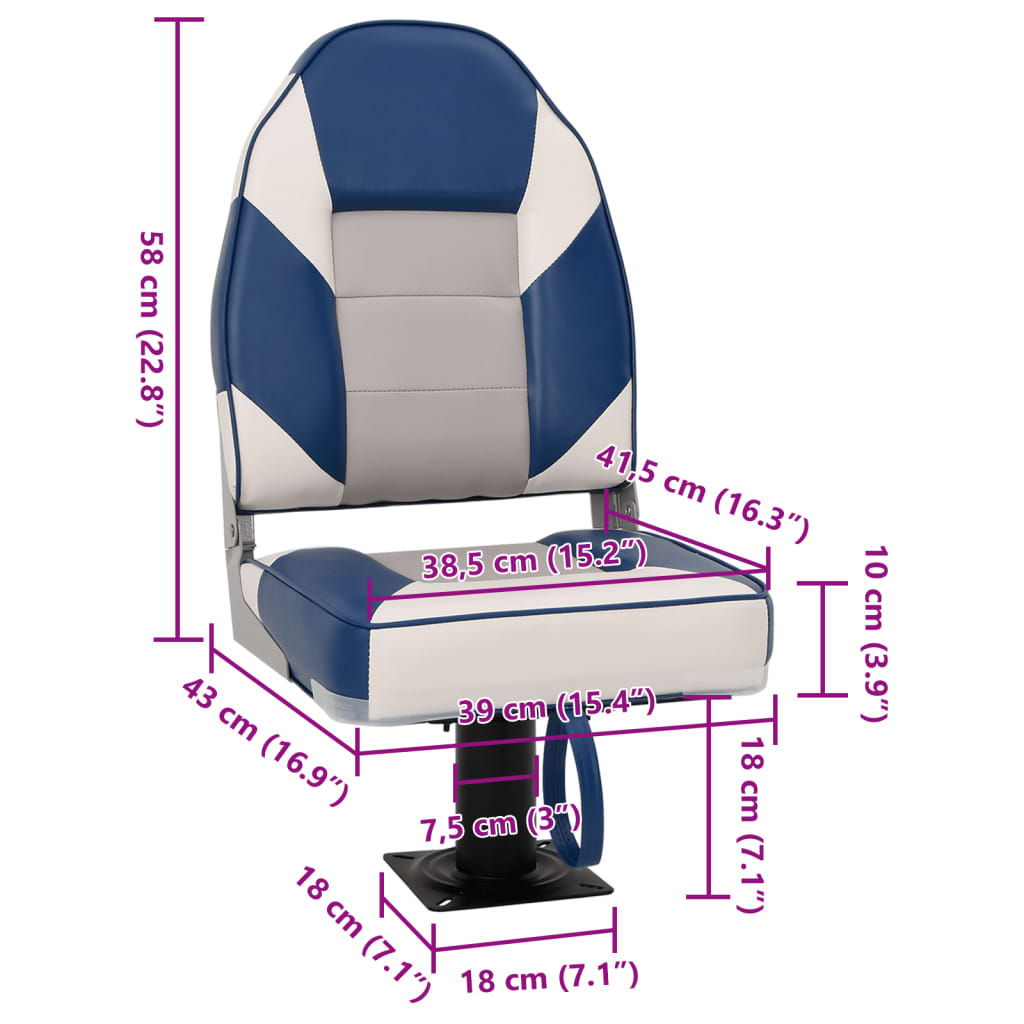 vidaXL Bootstoelen 2 st met poot 360° draaibaar