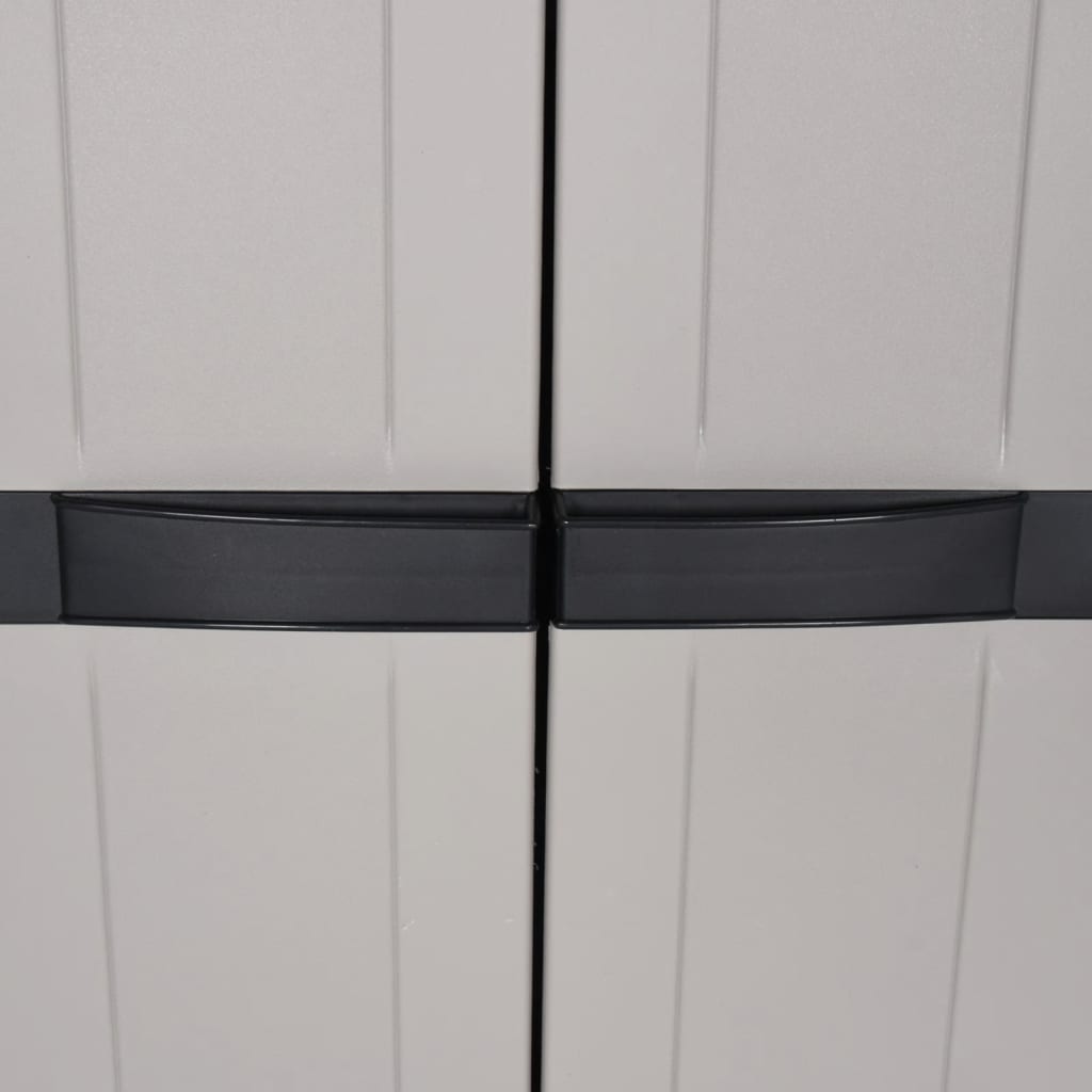 vidaXL Tuinkast 65x37x165 cm polypropeen grijs en zwart