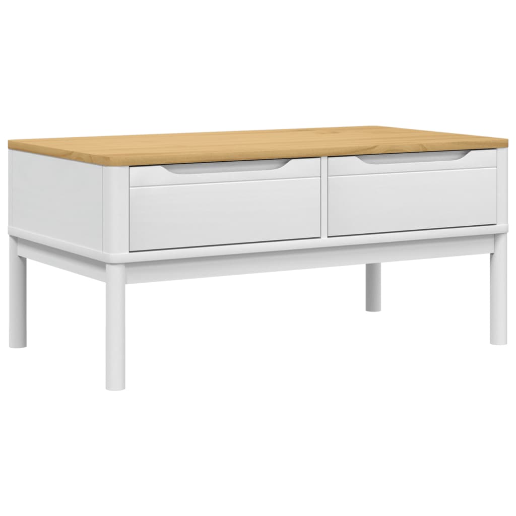 vidaXL Salontafel FLORO 99x55,5x45 cm massief grenenhout wit