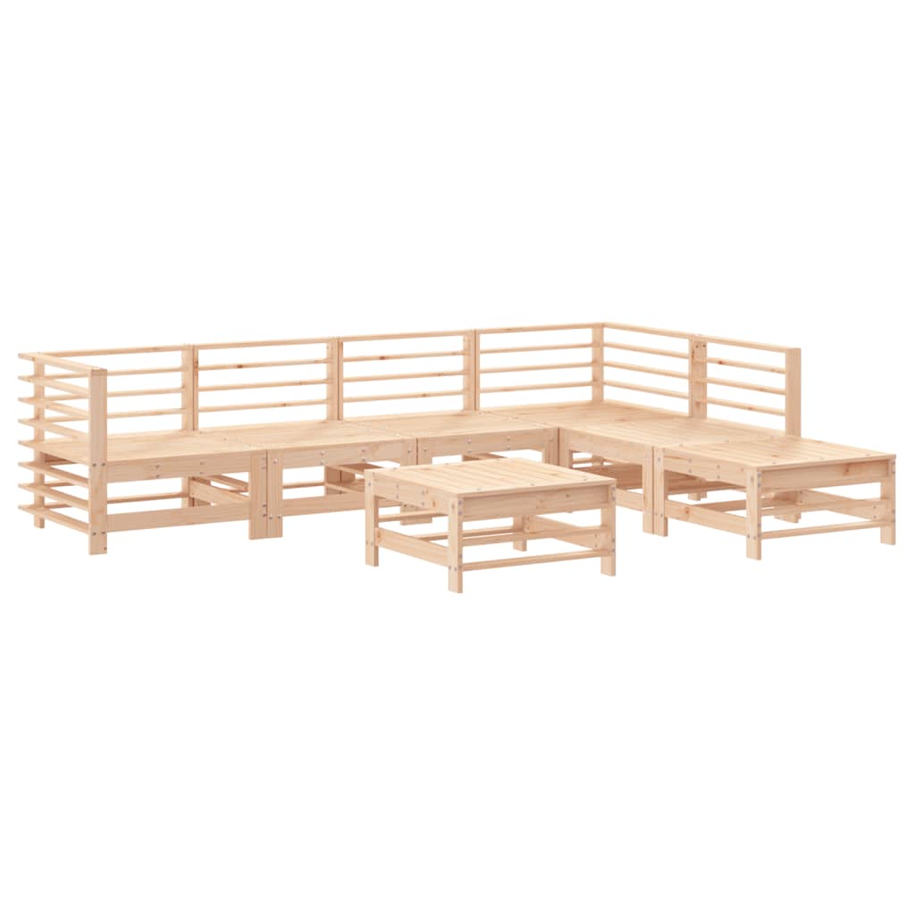 vidaXL 7-delige Loungeset met kussens massief teak