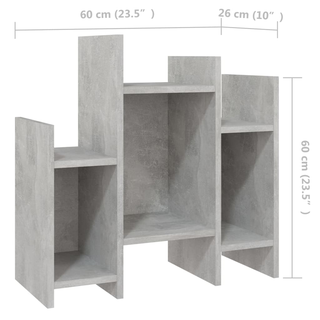 vidaXL Bijzetkast 60x26x60 cm bewerkt hout betongrijs
