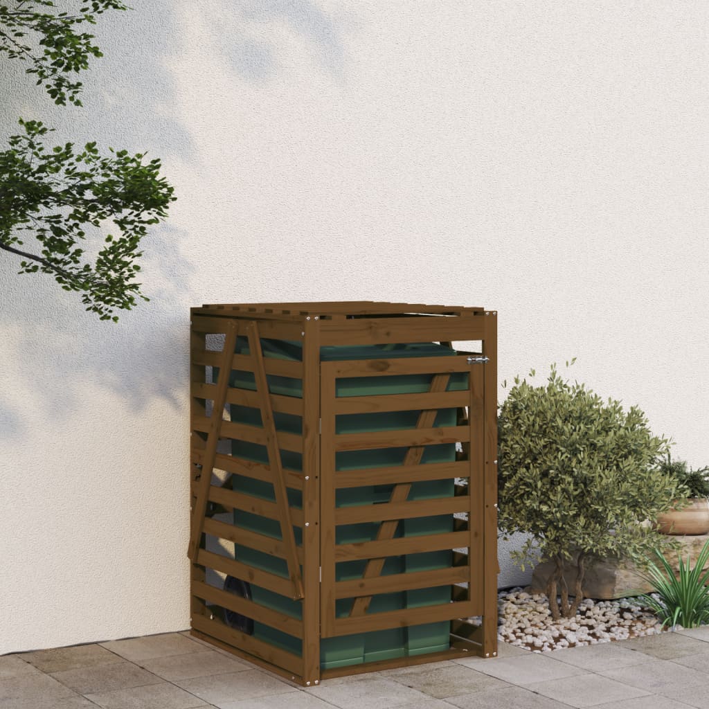 vidaXL Containerberging 84x90x128,5 cm massief grenenhout honingbruin